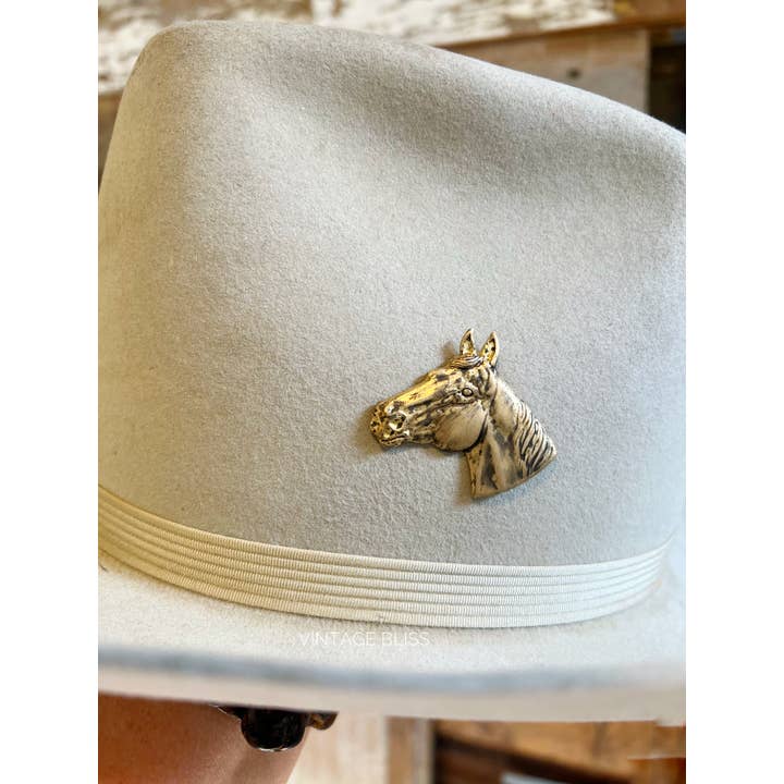Vintage Bliss - Wholesale Brooch - Brass Patina Western Horse Head Hat Pin Hat Bar 5