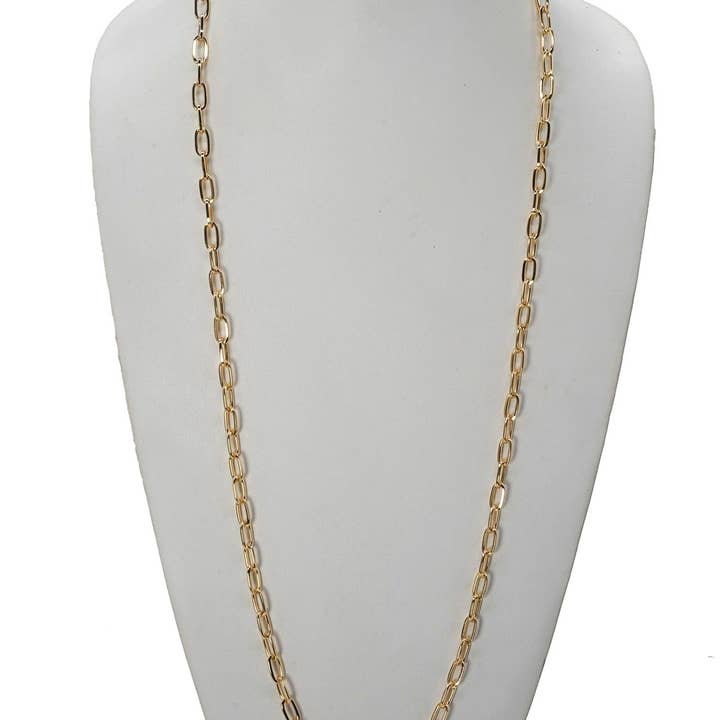 MiMi Wholesale - Vente Collier maille et chaîne - Collier Chaîne Ovale Petite avec Fermoir Toggle & Chaîne