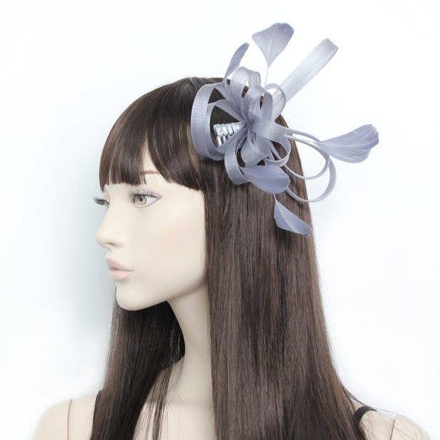 Style Maisy. Silver Looped Fascinator On A Side Comb for wholesale by Inca UK