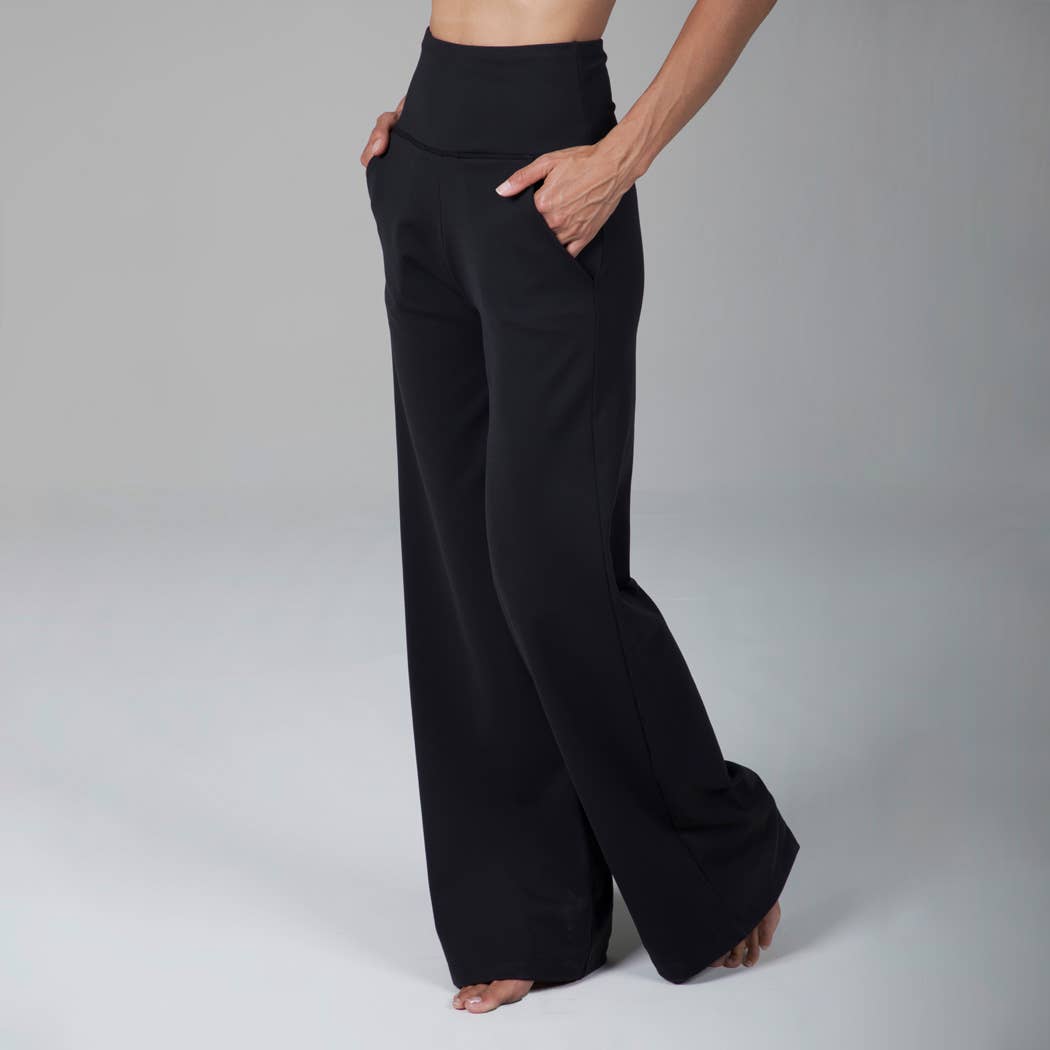 KiraGrace - Wholesale Pants - Women's - High Waist Wide Leg Pant (Black)1