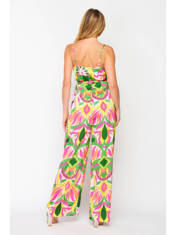 B I G H I T Fashion - Wholesale Jumpsuit - Women's - Geographic Print Jump-suit HR2021-PINK