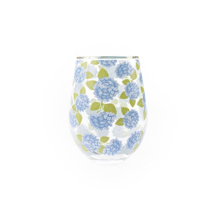 Mary Square - Wholesale Wine Glass - Stemless Wine Glass | Hydrangea