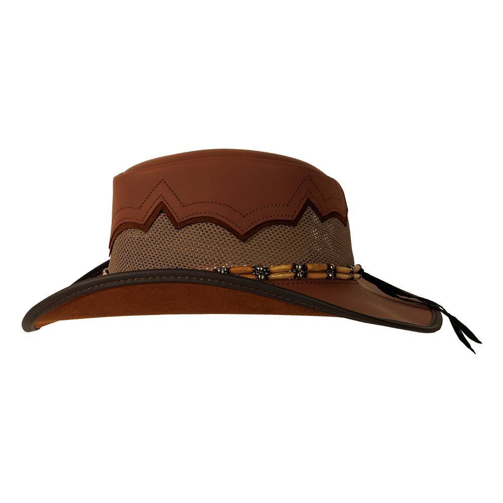 American Hat Makers – Chapéu de cowboy - Unissexo por atacado – Chapéu de Rede em Pele Genuína Outback - Estilo Sierra30