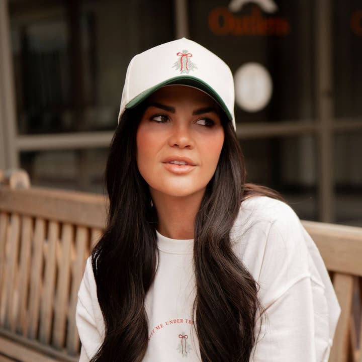 MISTLETOE ♡ holiday junkie x embroidered hat for wholesale by BFFS & BABES