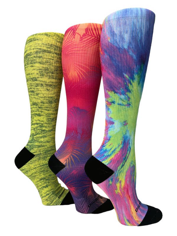 3 Pair Pack - 360 Color Burst (Standard & Extra Wide) for wholesale by Crazy Compression