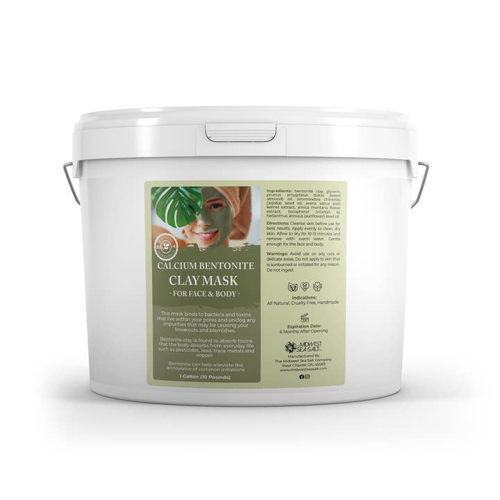 The Midwest Sea Salt Company - Wholesale Skincare Face Mask - Calcium Bentonite Clay Mask - 10lbs (128oz)
