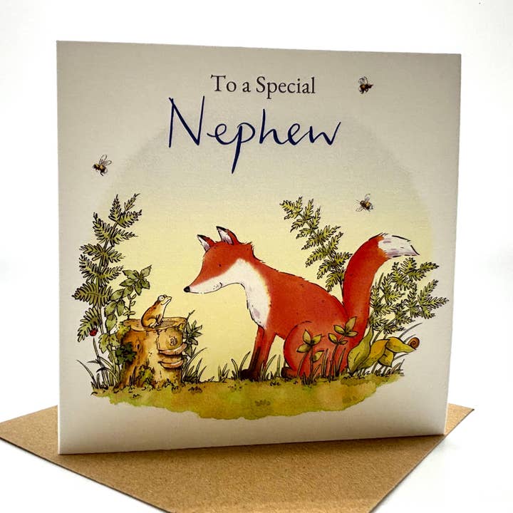Birthday Card - Fox Nephew Birthday for wholesale by Ink and Snail Limited