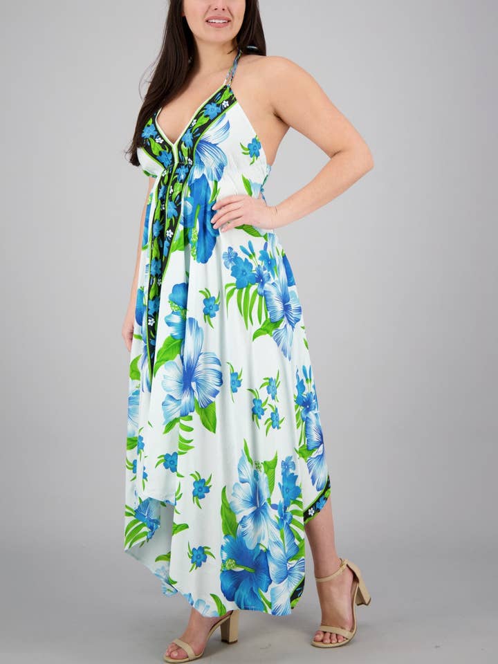 Vestido Comprido de Alças Branco 1972-WHT por atacado de Advance Apparels