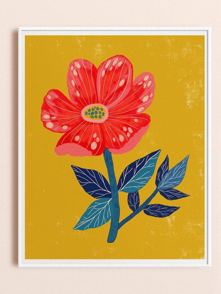 Fleur rouge - Impression artistique pour la vente par Dream Folk Studio