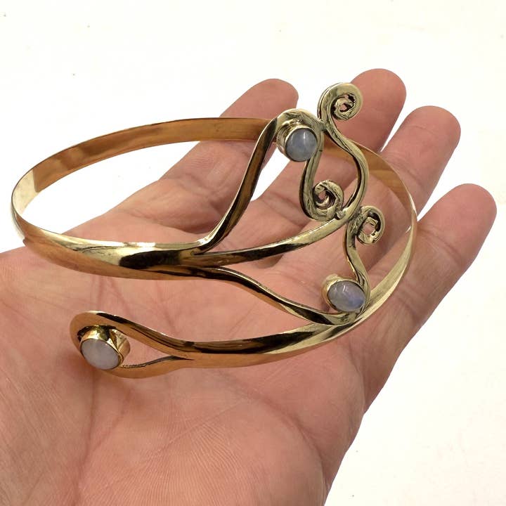 Lungta Imports - Wholesale Cuff bracelet - Handcrafted Arm Cuff Bracelet Armlet Armband With Stones 23