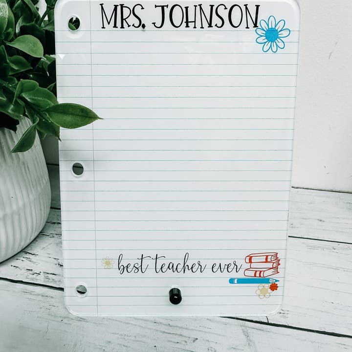 WT Custom Designs - Wholesale Whiteboard/Dry-Erase Board - Teacher Gift, Best Teacher Ever Desk Decor, Teacher Dry Eras5