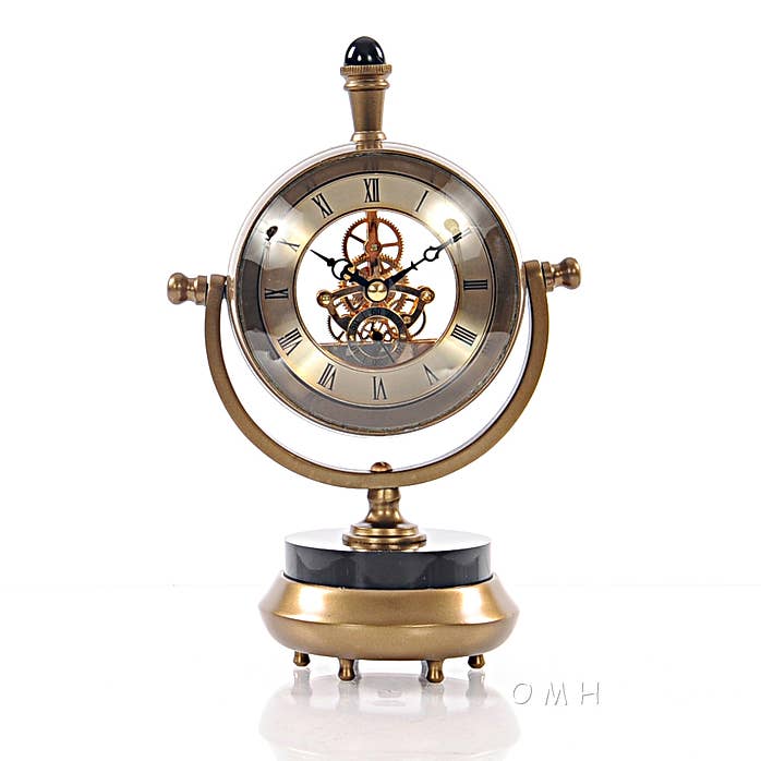 Brass Table Clock for wholesale by Old Modern Handicrafts, Inc.