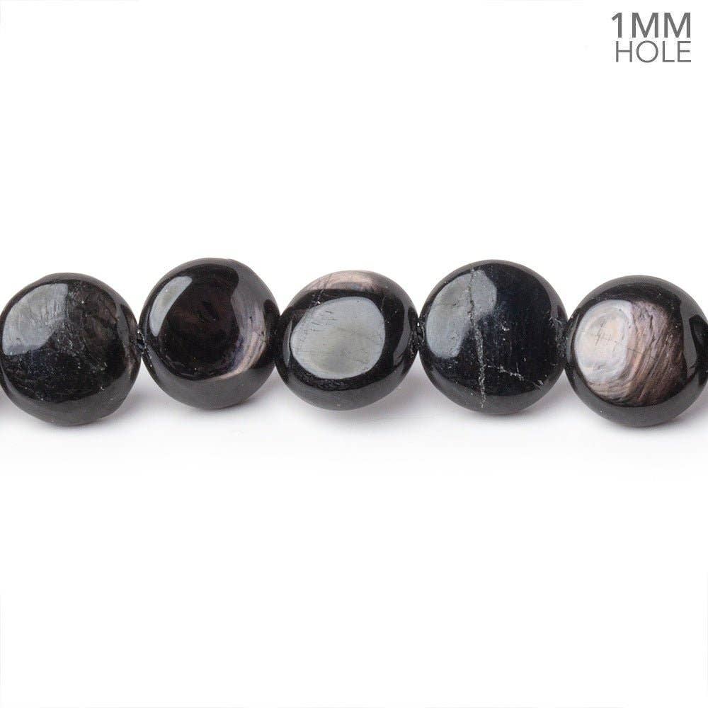 Beads of Cambay – Missangas por atacado – Contas de Moeda Lisa de Hiperstena de 10mm 15,5 polegadas 40 peças Furo de 1mm1