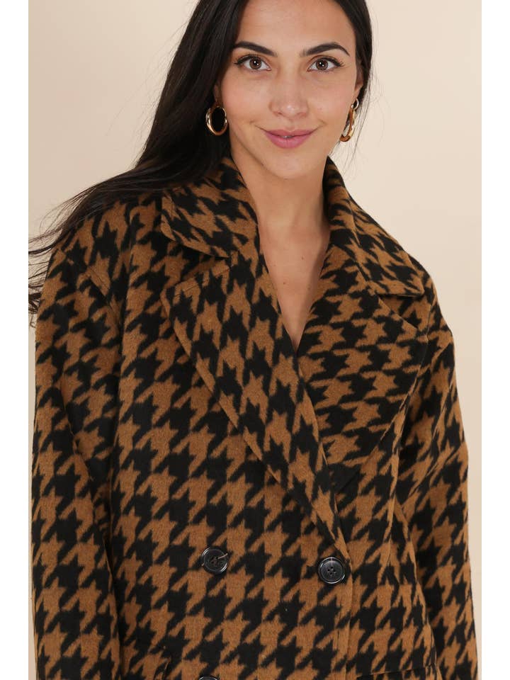 Attentif Paris – wholesale Rock - Dam – Houndstooth-mönstrad kappa1