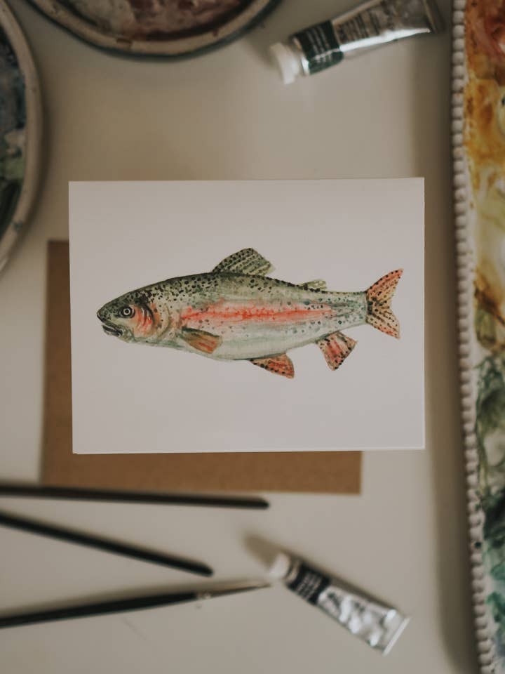 Rainbow Trout wenskaart voor wholesale door MacaelaMade