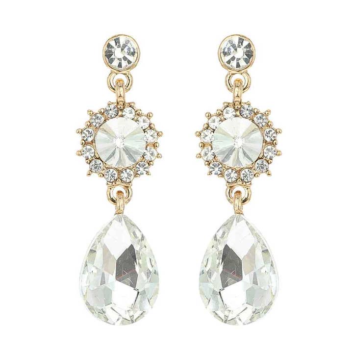 SP Sophia Collection - Wholesale Dangle Earrings - 3-Tier Crystal Rhinestone Teardrop Earrings 0