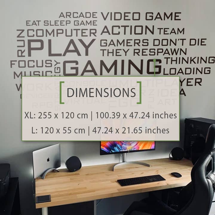 Muursticker voor gaming, Wordcloud, Gamer muursticker voor wholesale door KUARKI