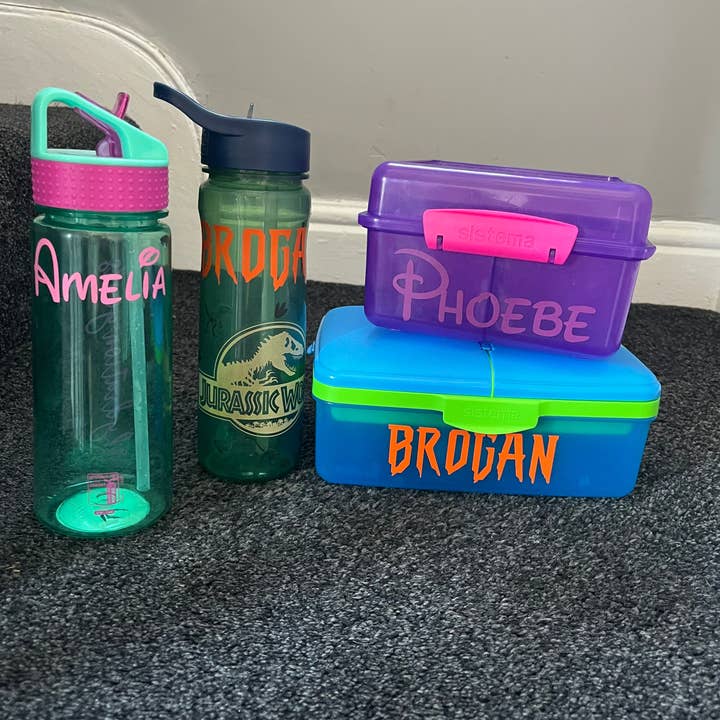 WinsterCreationsâ„¢ - Wholesale Sticker - Personalised Name Set Of 2 School Water Bottle & Lunch Box Sticker Labels