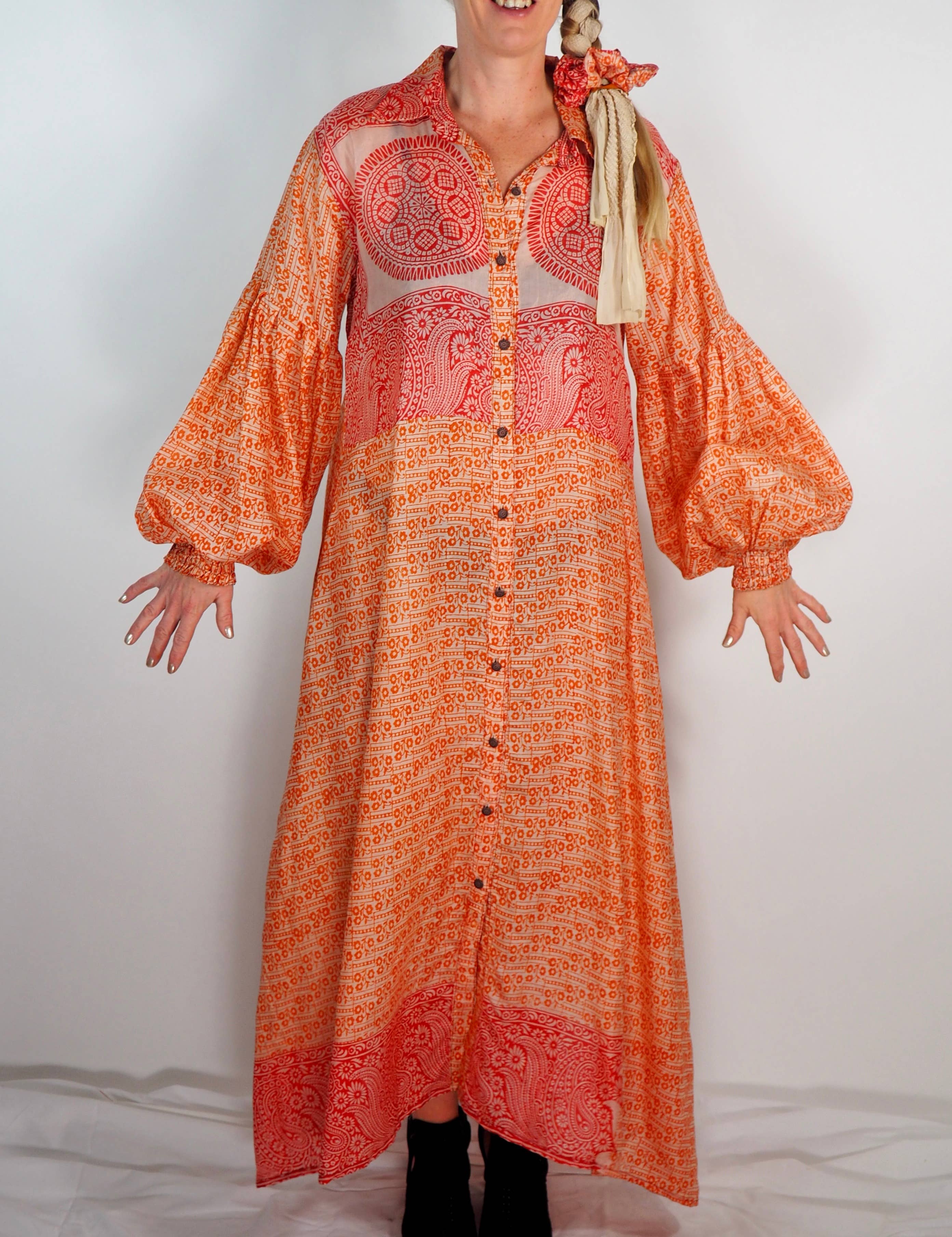 Vagabond Ibiza - Wholesale Dress - Women's - The Lenya Dress– Up-cycled Vintage Sari Dress 39
