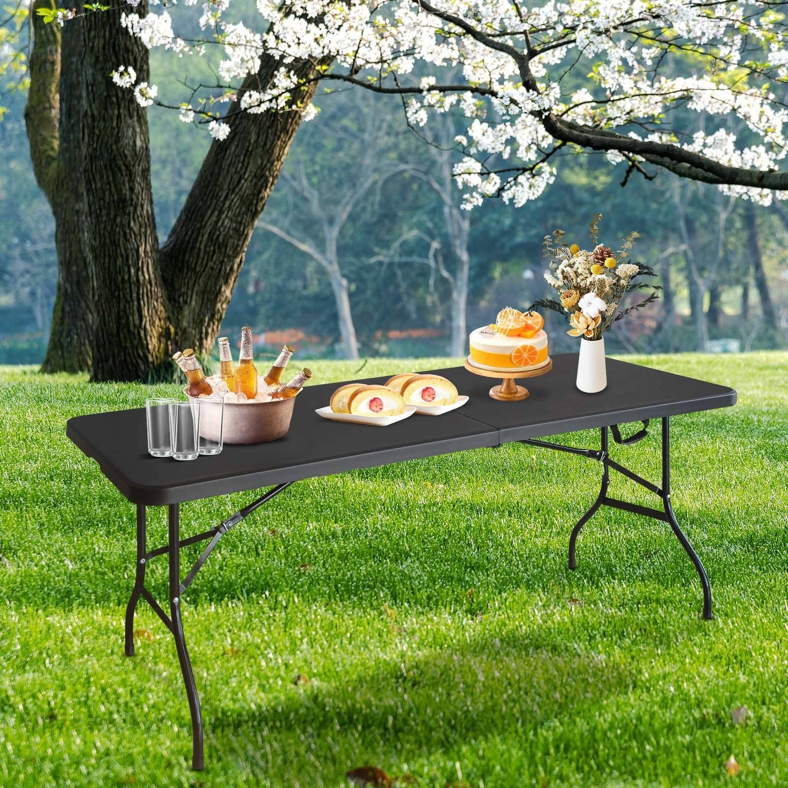 39F Inc. - Wholesale Patio Table - 6ft Black Folding Table for Camping Parties and Events2