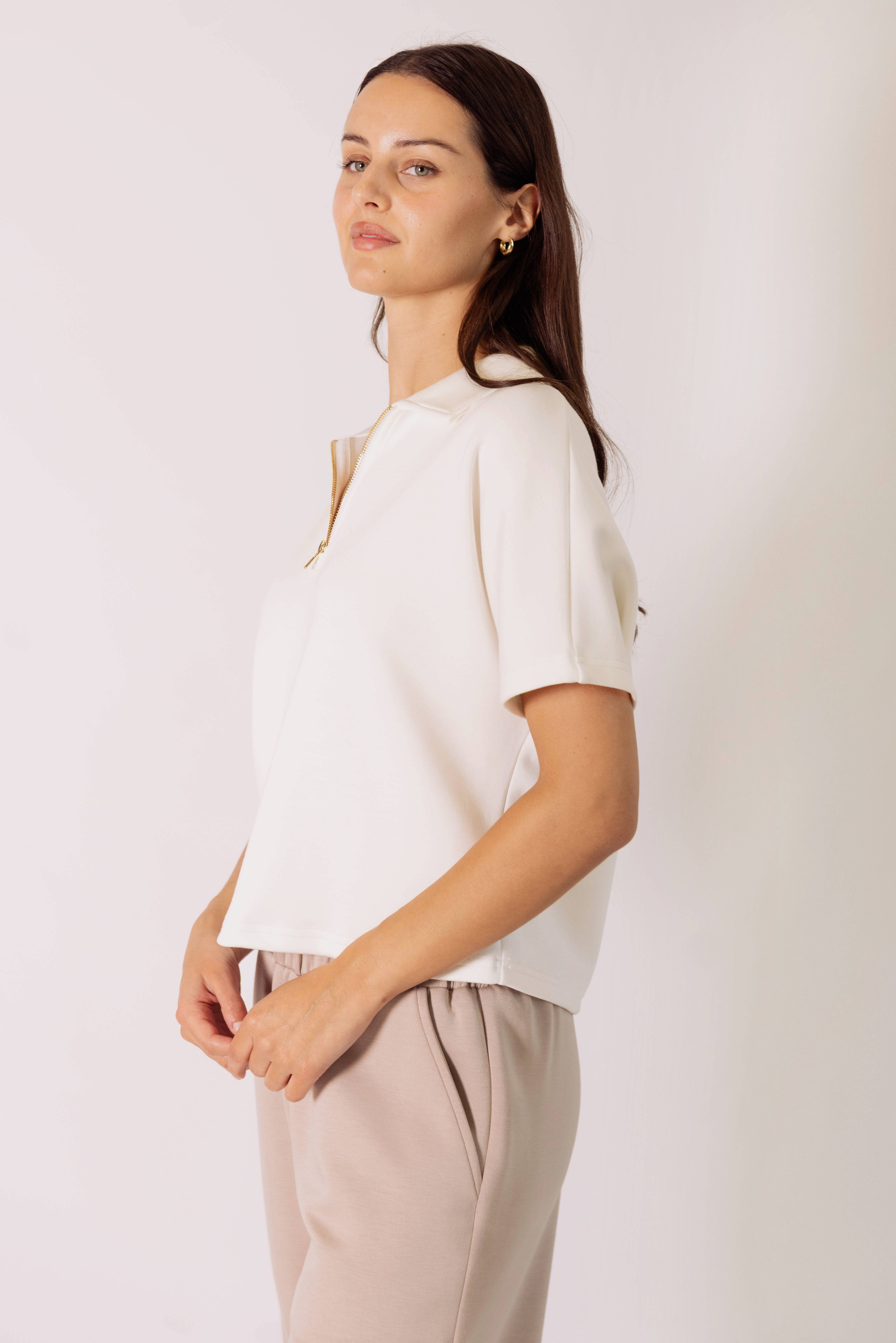 P. CILL - Wholesale Knit Top - Women's - P. CILL Butter Modal Short Sleeve Quarter Zip Top24