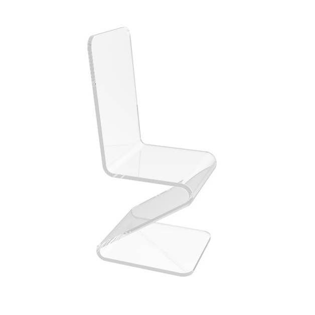 FIXTUREDISPLAYS - Wholesale Chair - Chair, Clear Ghost Acrylic Z Leg Design Returned Unit 10035 2