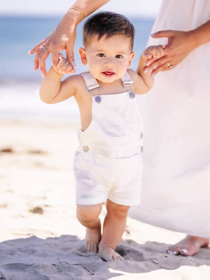 Denin Short Overalls in Marshmallow for wholesale on Faire8