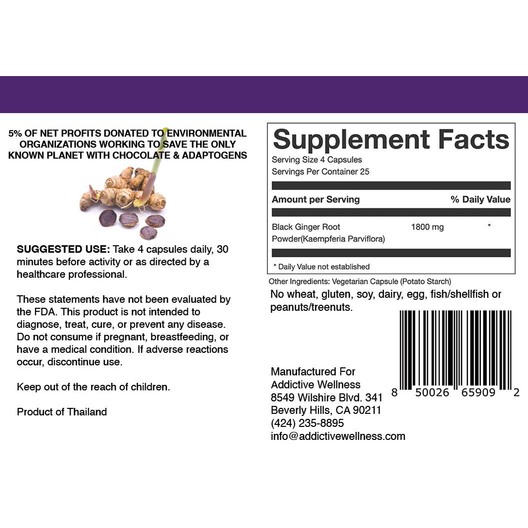 Addictive Wellness – Engroshandel Protein-/superfoodpulver – Thai Sort Ingefær Frysetørret – Ren & Stærk6