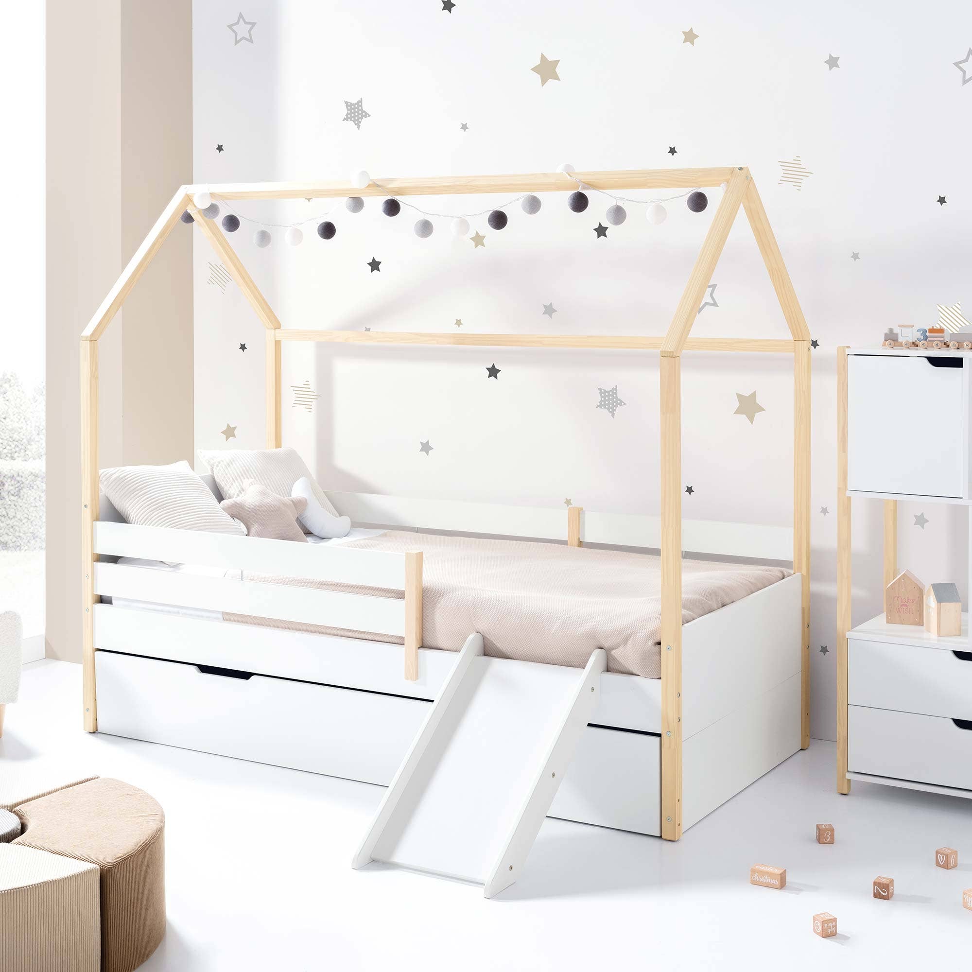 Alondra Baby - Wholesale Bed - Kids & Baby - Montessori bed 90x200 cm with drawer/trundle bed in wood · Sogni XL NB20003