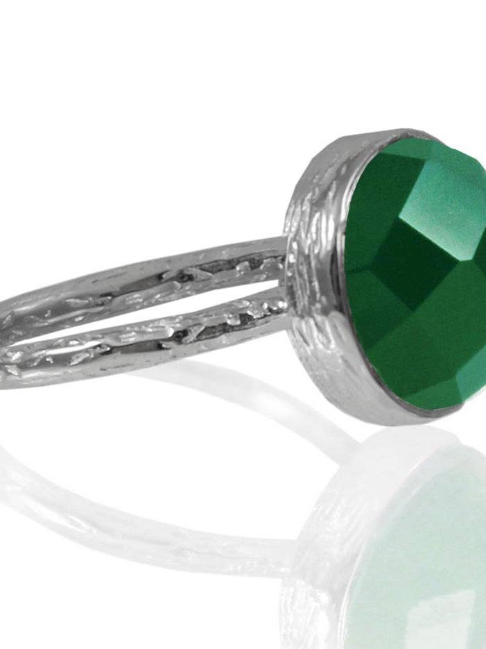 Anillo círculo apilable mediano Capri ónix verde para venta al por mayor de Sikara & Co.