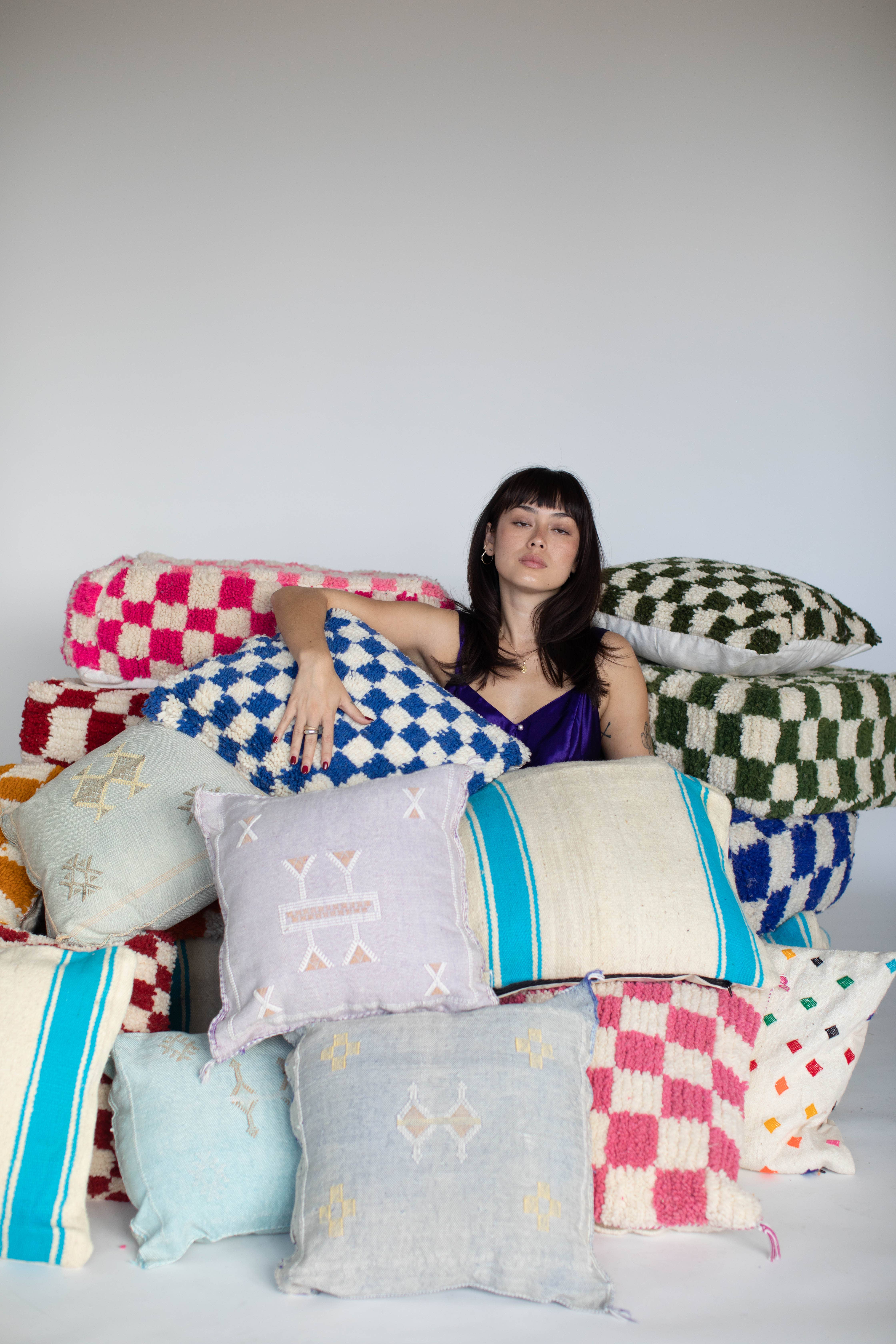 Voyage - Wholesale Throw pillow cover - Checkered Moroccan Pillow Covers16