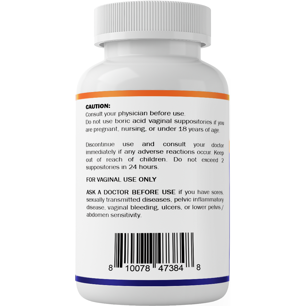 Vitamatic - Wholesale Oral Supplement/Vitamin - Vitamatic Boric Acid 600mg | 60 Vaginal Suppository8