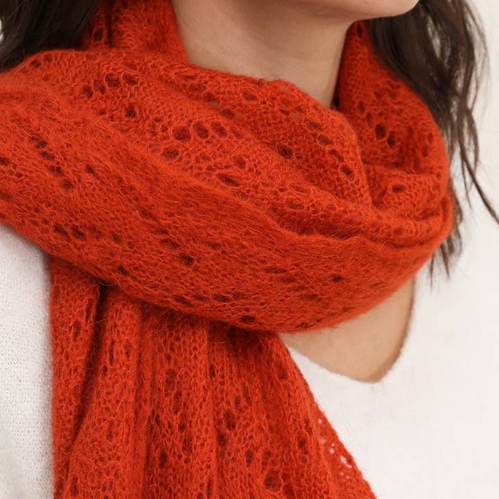 NAÏS PARIS - Wholesale Scarf - Women's - OPENWORK MOHAIR WOOL SHAWL