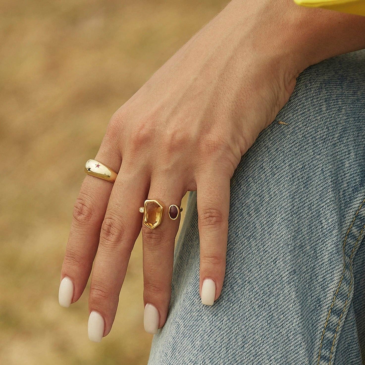 Spero London - Wholesale Multi-Stone Ring - Celestial Star Sterling Silver Dome Ring With Stones1