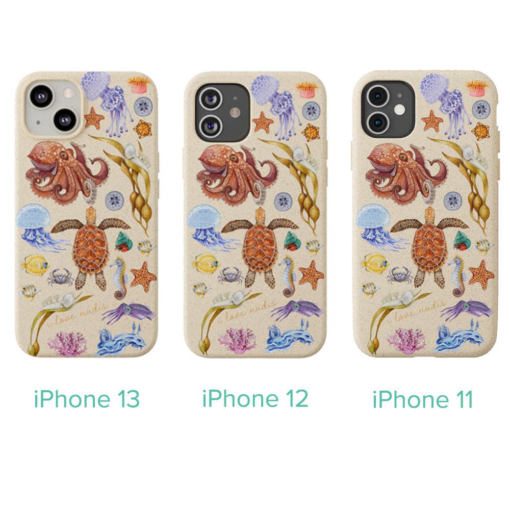 I LOVE NUDIS - Wholesale Phone Case - Unisex - I LOVE NUDIS™ Watercolor Ocean Creatures Biodegradable Phone Case1
