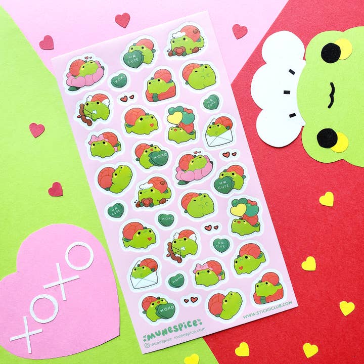 STICKII - Wholesale Sticker - Froggy Valentine Sticker Sheet