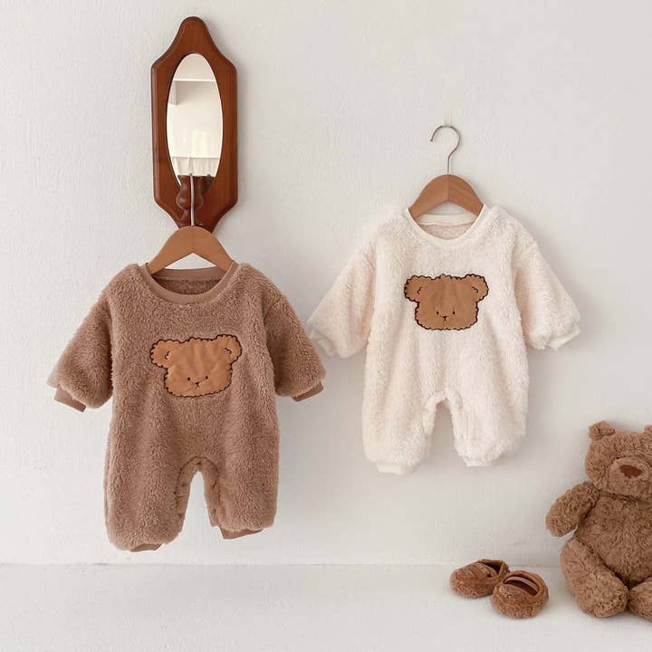 Winter Arrival Baby Unisex Long Sleeves Cute Teddy Bear Pattern Fluffy Rompers and other Purchase Wholesale teddy bear fabric. Free Returns & Net 60 Terms on Faire trending on Faire.