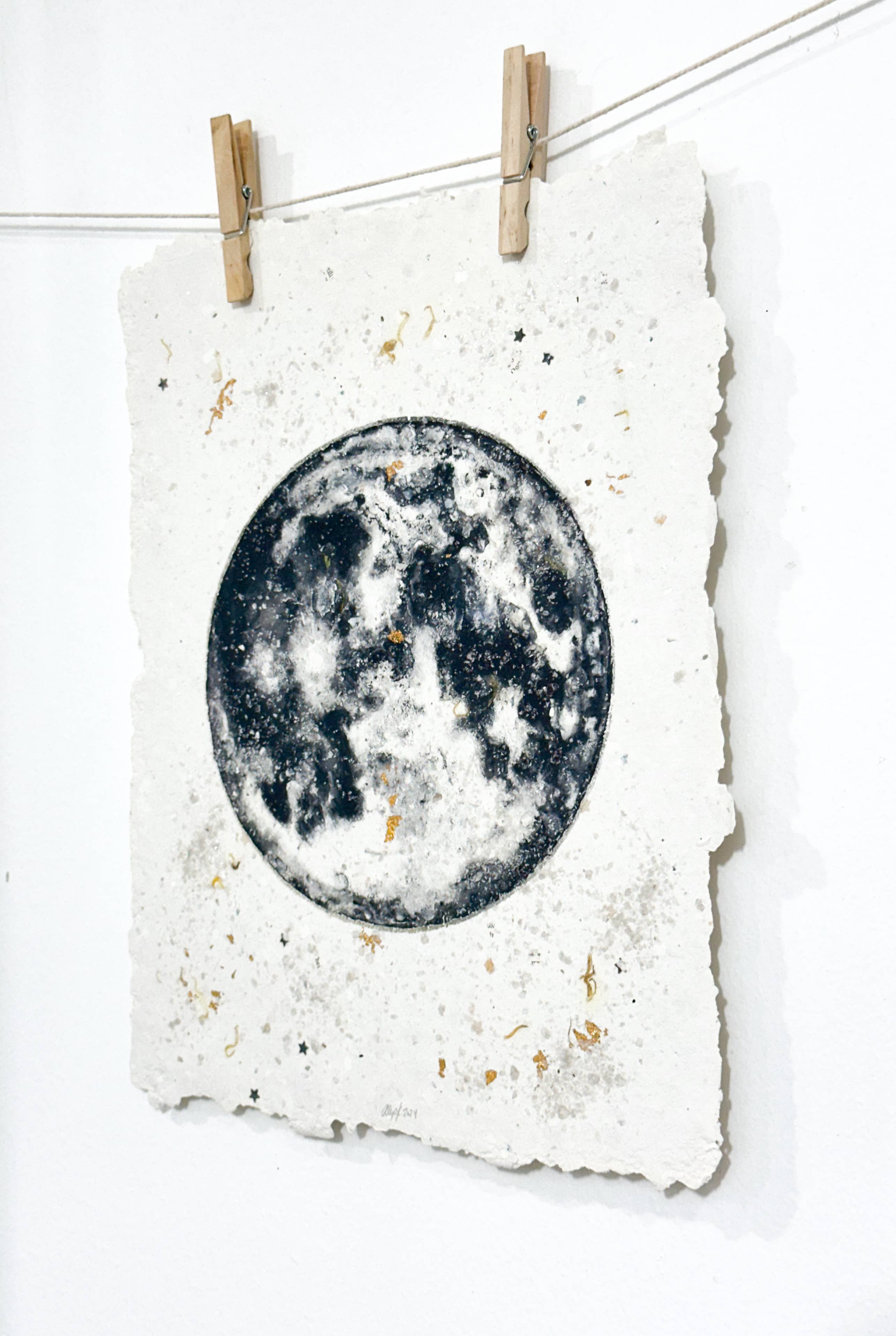 Alexa K - Vendita all'ingrosso Stampa artistica - Stampa su carta fatta a mano/Luna piena/Decorazione camera da letto1