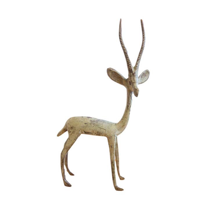 Gacela africana vintage orientada a la derecha brillantemente oxidada para venta al por mayor de Old New House