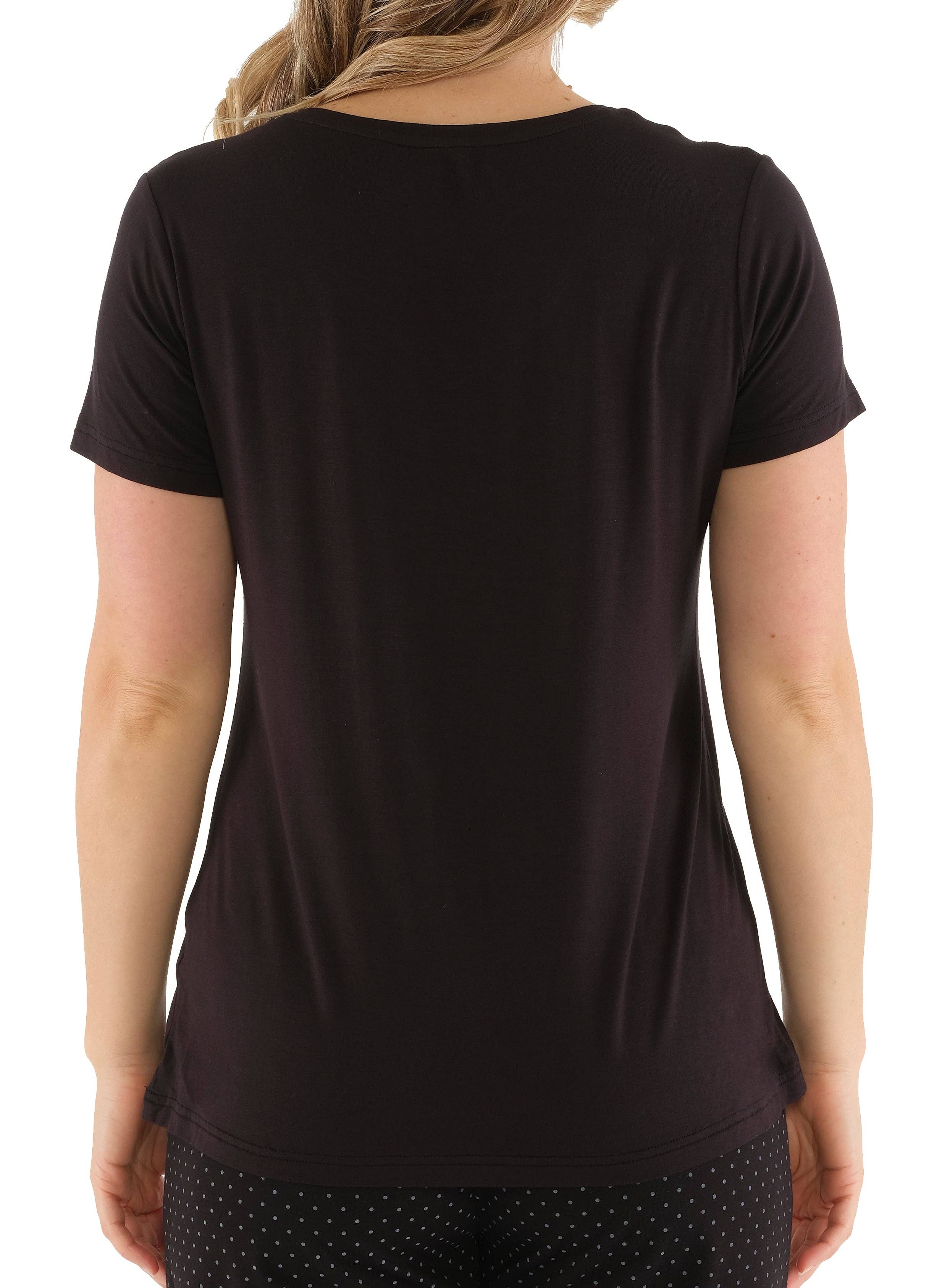 Magnolia Lounge - Wholesale T-shirt – women's - Women's Black Premium Bamboo V Neck Tee2