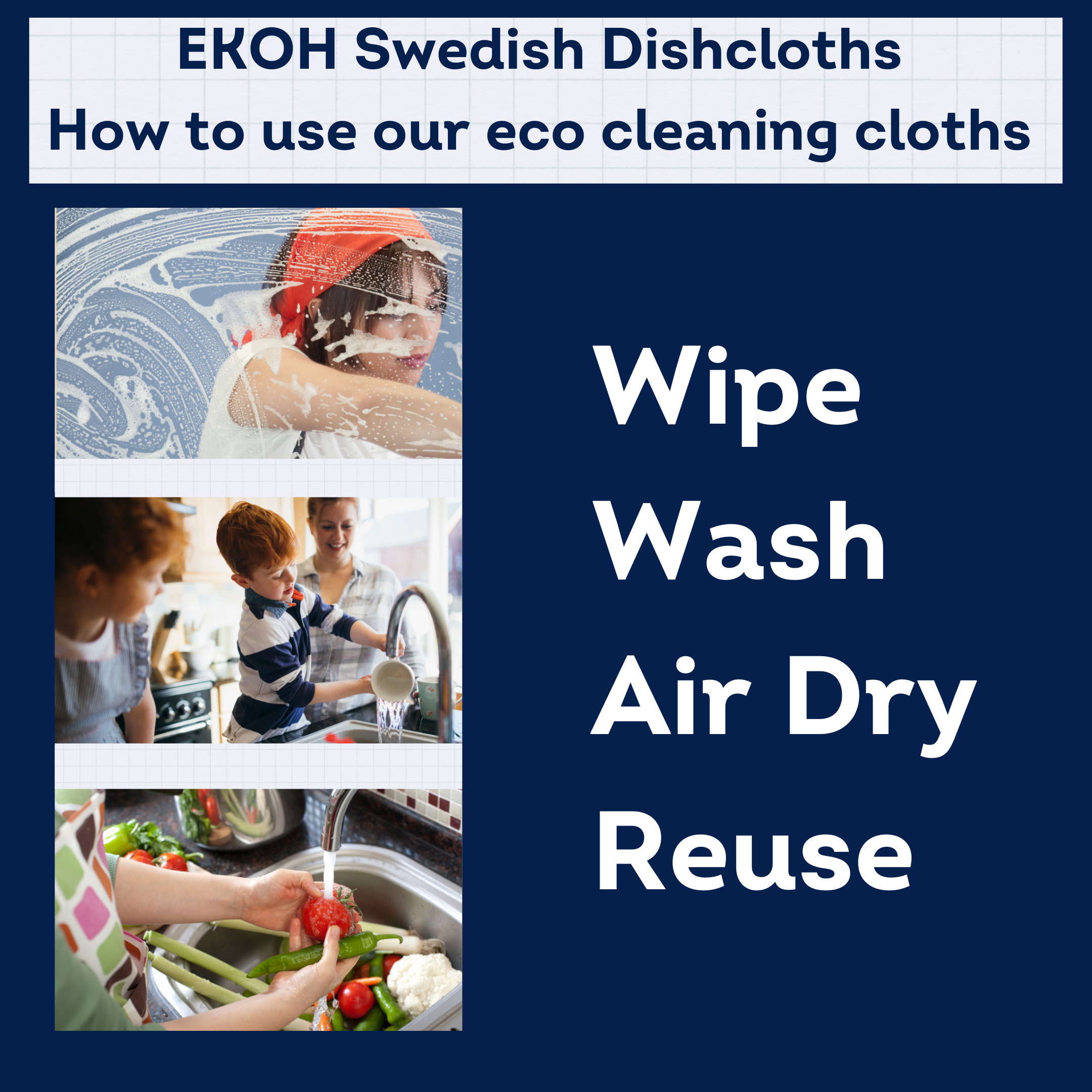 EKOH – wholesale Kökshandduk/Disktrasa –  Svenska Disktrasor: Geometriska Återanvändbara Absorberande Handdukar 2pk4