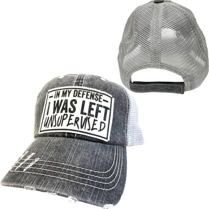 dkhandmade - Wholesale Trucker Hat - Unisex - I WAS LEFT UNSUPERVISED | UNISEX HAT | DISTRESSED6