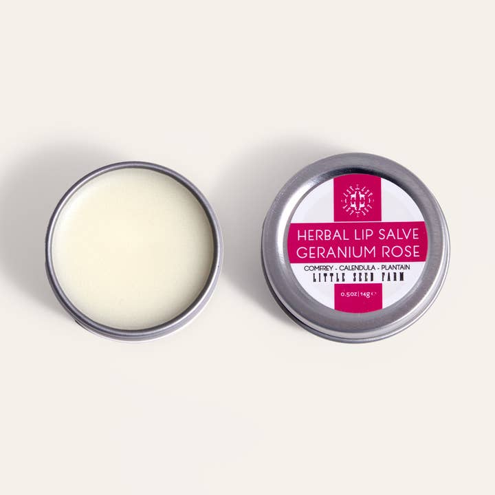 Geranium Rose Lip Salve for wholesale by Little Seed Farm