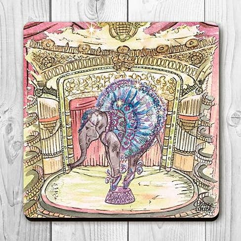 Sous-verre à boissons Elephant In The City pour la vente par Claire Louise