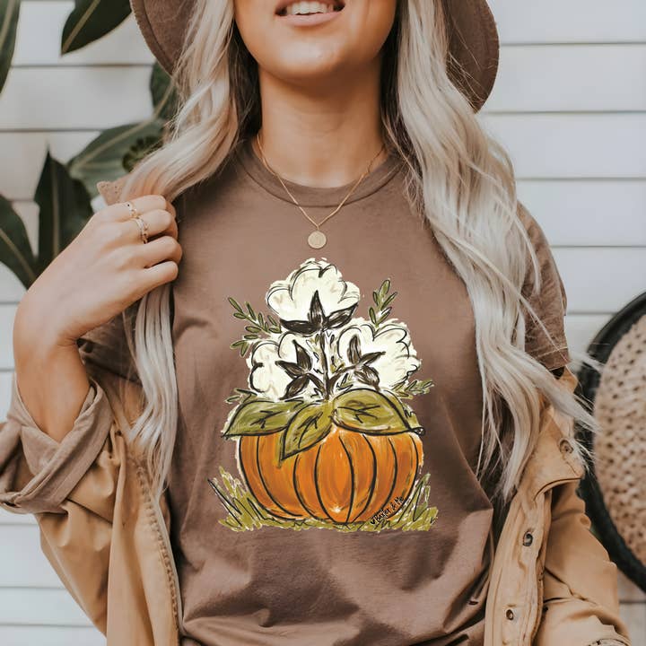 Espresso Cotton Pumpkin T-Shirt - Minimum 6 for wholesale on Faire