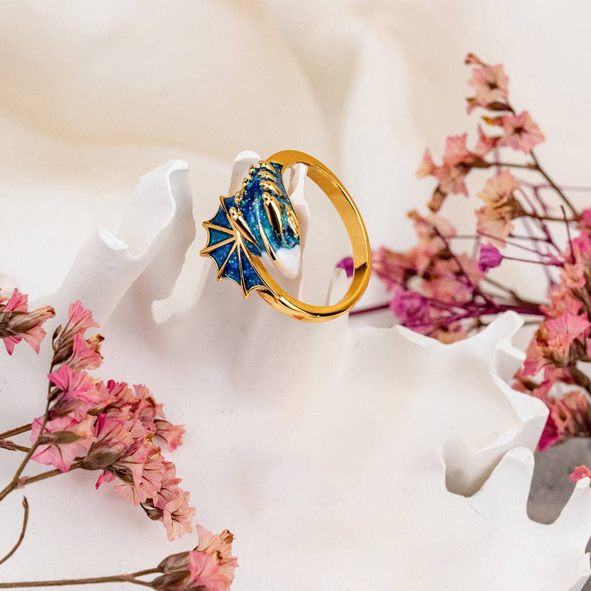 Ashlen - Wholesale Cocktail/gelegenheidsring - Aanpasbare emaille drakenring3