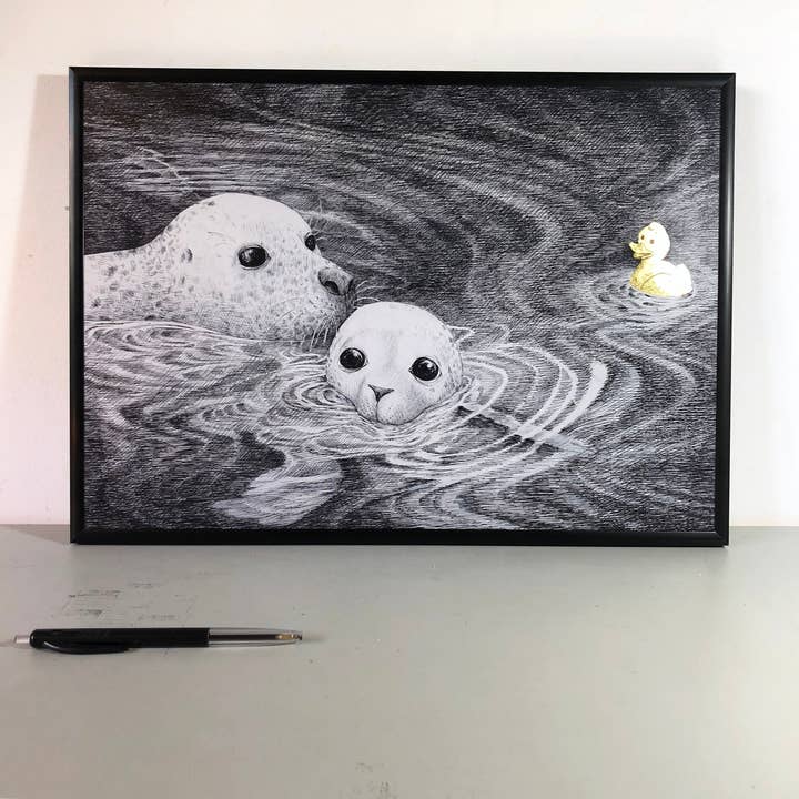 Natação Bebé - A3 - Com folha de ouro por atacado de Løfberg og Noack