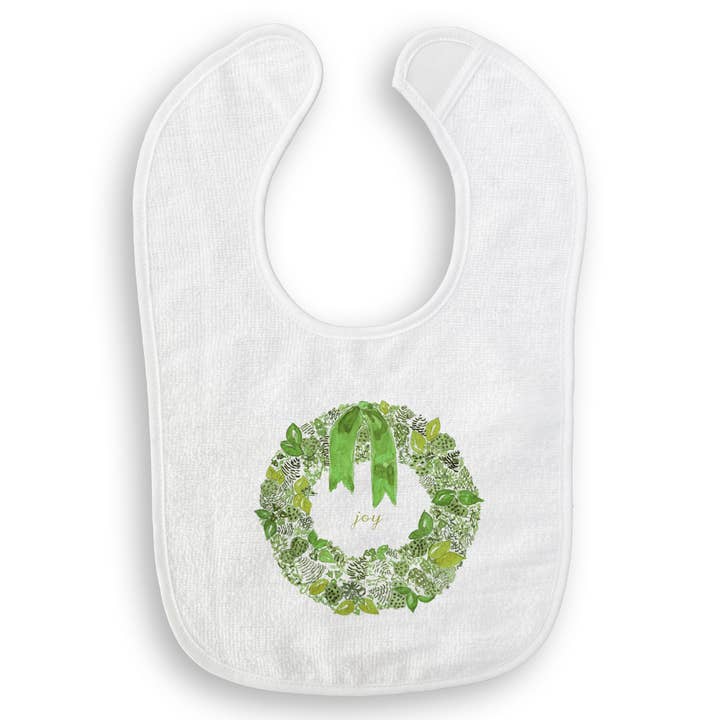 French Graffiti - Wholesale Tea Towel - Green Wreath with Joy15