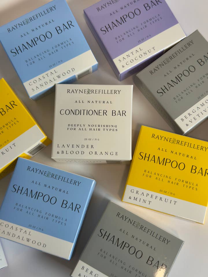 Umweltfreundliches festes Shampoo & Conditioner Flug für den Großhandel von Rayne Refillery