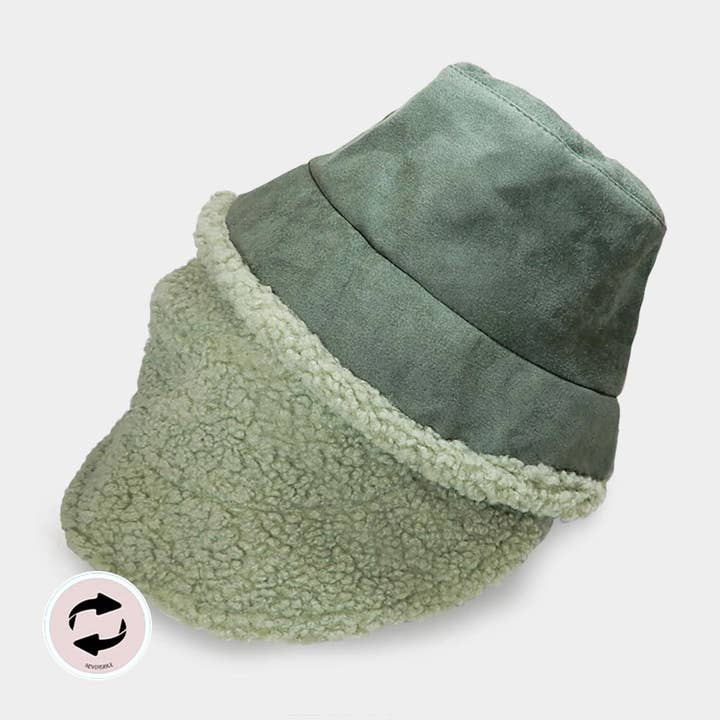Sensibling Corp. - Wholesale Bucket Hat - Women's - Reversible Faux Fur Sherpa Bucket Hat2